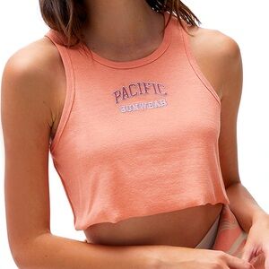 PacSun Pacific Sunwear Orange Ivy Ribbed Tank Top